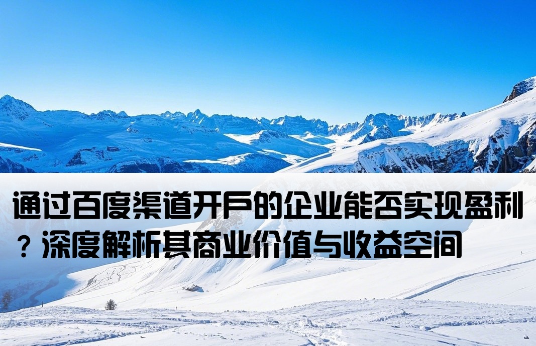 百度渠道开户的公司赚钱吗