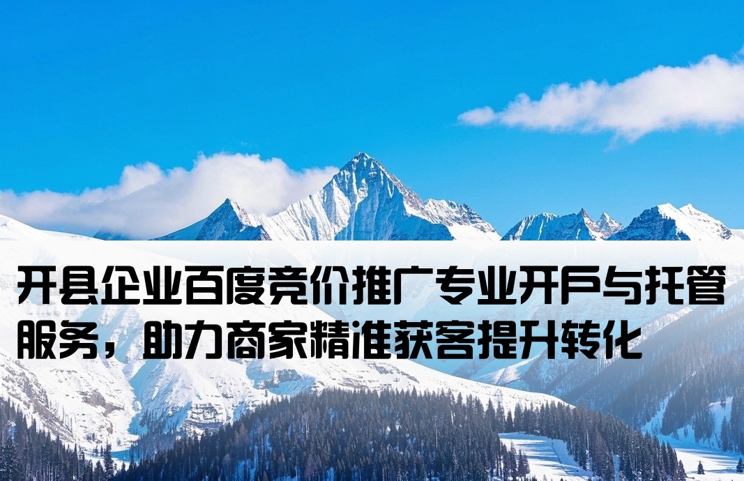 开县百度竞价推广开户托管