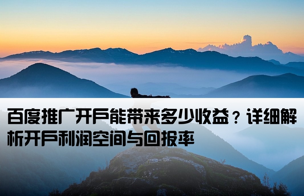 百度开户利润有多少钱啊