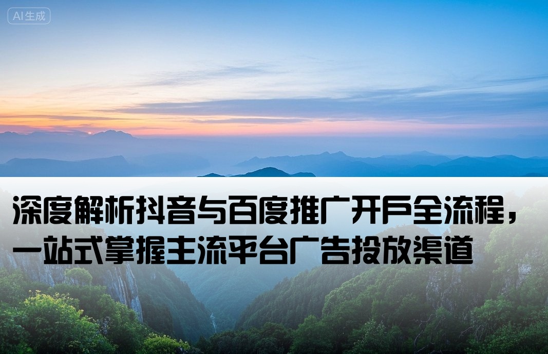 抖音百度推广开户渠道