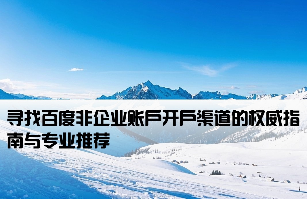 百度非企开户哪里找