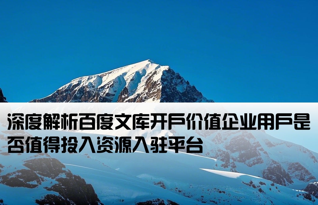 百度文库有没有必要开户
