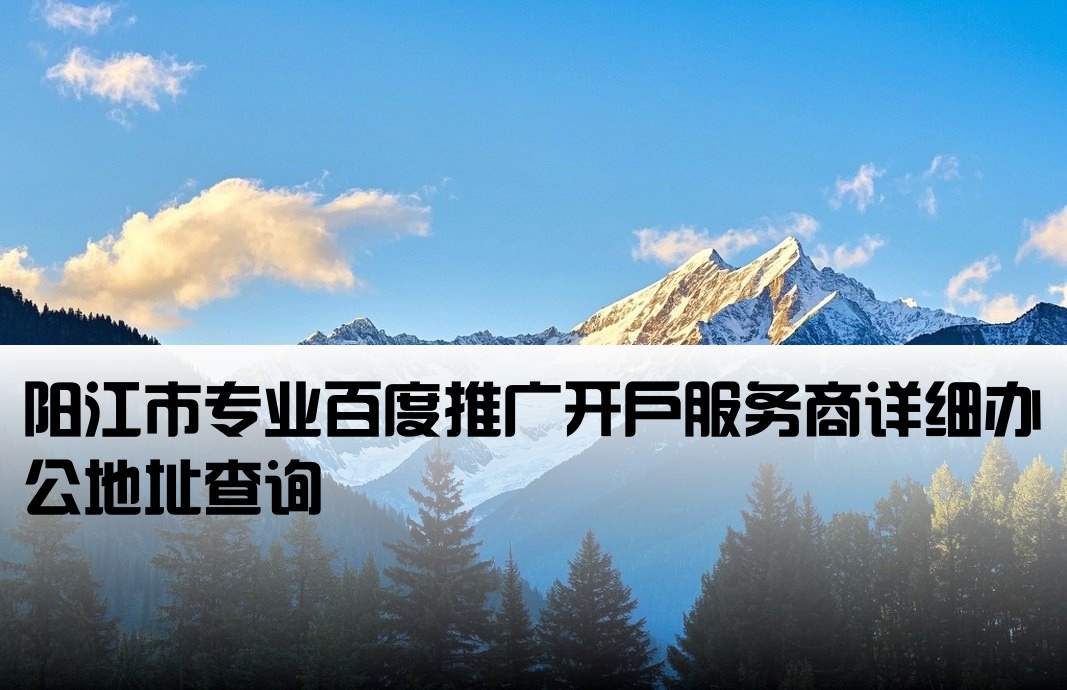 阳江正规百度开户公司地址
