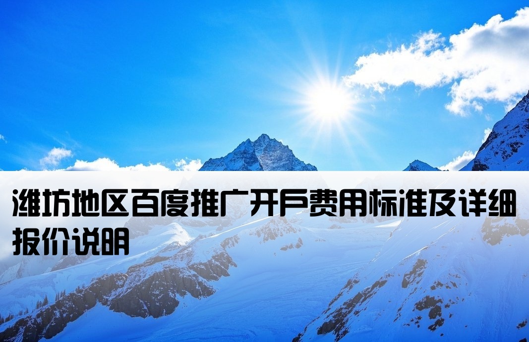 潍坊百度广告开户多少钱